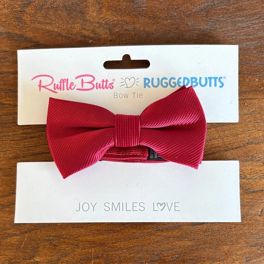 Ruffle Butts Vibrant Red Bow Tie for Kids
